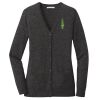 (KM) Ladies Marled Cardigan Sweater Thumbnail