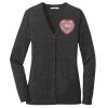 (KM) Ladies Marled Cardigan Sweater Thumbnail
