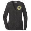 (KM) Ladies Marled Cardigan Sweater Thumbnail