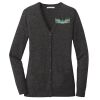 (KM) Ladies Marled Cardigan Sweater Thumbnail