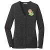 (KM) Ladies Marled Cardigan Sweater Thumbnail