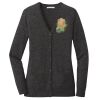 (KM) Ladies Marled Cardigan Sweater Thumbnail