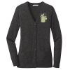 (KM) Ladies Marled Cardigan Sweater Thumbnail
