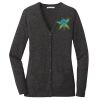 (KM) Ladies Marled Cardigan Sweater Thumbnail