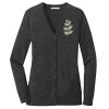 (KM) Ladies Marled Cardigan Sweater Thumbnail