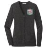 (KM) Ladies Marled Cardigan Sweater Thumbnail