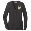 (KM) Ladies Marled Cardigan Sweater Thumbnail