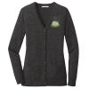 (KM) Ladies Marled Cardigan Sweater Thumbnail