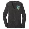 (KM) Ladies Marled Cardigan Sweater Thumbnail
