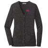 (KM) Ladies Marled Cardigan Sweater Thumbnail