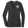 (KM) Ladies Marled Cardigan Sweater Thumbnail