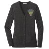 (KM) Ladies Marled Cardigan Sweater Thumbnail