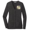 (KM) Ladies Marled Cardigan Sweater Thumbnail