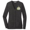 (KM) Ladies Marled Cardigan Sweater Thumbnail