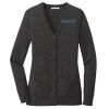 (KM) Ladies Marled Cardigan Sweater Thumbnail