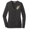 (KM) Ladies Marled Cardigan Sweater Thumbnail