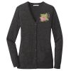 (KM) Ladies Marled Cardigan Sweater Thumbnail