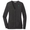 (KM) Ladies Marled Cardigan Sweater Thumbnail