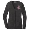 (KM) Ladies Marled Cardigan Sweater Thumbnail