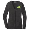 (KM) Ladies Marled Cardigan Sweater Thumbnail