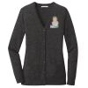 (KM) Ladies Marled Cardigan Sweater Thumbnail