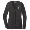 (KM) Ladies Marled Cardigan Sweater Thumbnail