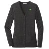 (KM) Ladies Marled Cardigan Sweater Thumbnail