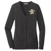 (KM) Ladies Marled Cardigan Sweater Thumbnail