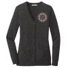 (KM) Ladies Marled Cardigan Sweater Thumbnail