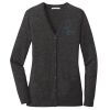 (KM) Ladies Marled Cardigan Sweater Thumbnail