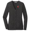 (KM) Ladies Marled Cardigan Sweater Thumbnail