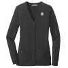 (KM) Ladies Marled Cardigan Sweater Thumbnail