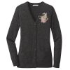 (KM) Ladies Marled Cardigan Sweater Thumbnail