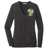 (KM) Ladies Marled Cardigan Sweater Thumbnail