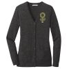 (KM) Ladies Marled Cardigan Sweater Thumbnail