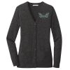 (KM) Ladies Marled Cardigan Sweater Thumbnail