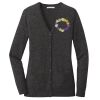 (KM) Ladies Marled Cardigan Sweater Thumbnail