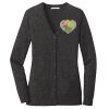 (KM) Ladies Marled Cardigan Sweater Thumbnail