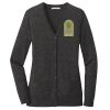 (KM) Ladies Marled Cardigan Sweater Thumbnail