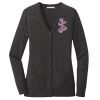 (KM) Ladies Marled Cardigan Sweater Thumbnail