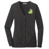(KM) Ladies Marled Cardigan Sweater Thumbnail