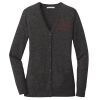 (KM) Ladies Marled Cardigan Sweater Thumbnail