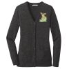 (KM) Ladies Marled Cardigan Sweater Thumbnail