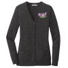 (KM) Ladies Marled Cardigan Sweater Thumbnail