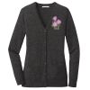 (KM) Ladies Marled Cardigan Sweater Thumbnail