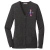 (KM) Ladies Marled Cardigan Sweater Thumbnail