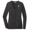 (KM) Ladies Marled Cardigan Sweater Thumbnail