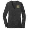 (KM) Ladies Marled Cardigan Sweater Thumbnail