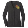 (KM) Ladies Marled Cardigan Sweater Thumbnail