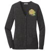 (KM) Ladies Marled Cardigan Sweater Thumbnail